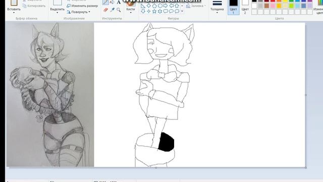 я рисую мангл из фнаф 2 смотреть онлайн