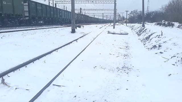 Грузовой поезд проследует по ст. Дубно Украина 12.01.2019 №1 смотреть онлайн