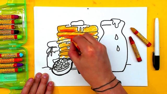 Угощение на Масленицу: Блины, Сметана, Мед, Молоко, Икра смотреть онлайн