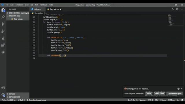 How To Create Pakistan Flag Using Turtle Python | Coding With HR смотреть онлайн