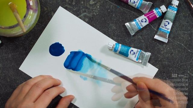 Новинка 2018! Акварель Talens Van Gogh цвет 522 - Turquoise Blue смотреть онлайн