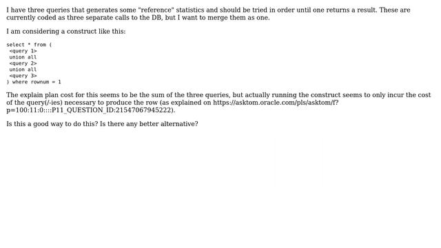 Databases: Better ways than rownum limits on a union all for fallback-style queries? смотреть онлайн