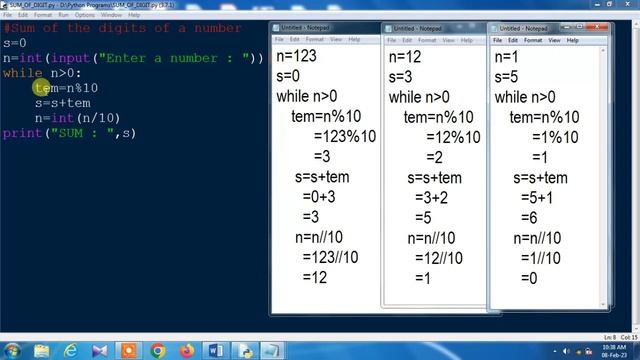 Sum Of The Digits In Python || While Loop In Python || Python Program смотреть онлайн