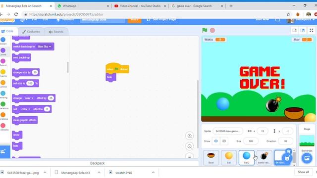 Tutorial Selesai Game Muncul Game Over | Tutorial Scratch App смотреть онлайн