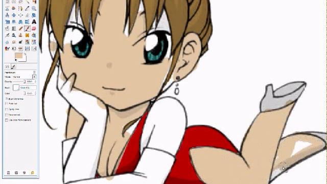 coloring chibi girl GIMP смотреть онлайн