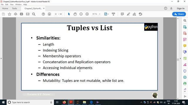 Python Tuple смотреть онлайн
