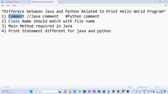 Python First HelloWorld Program /Java Vs Python Print Hello World Program #pythonprogramming смотреть онлайн