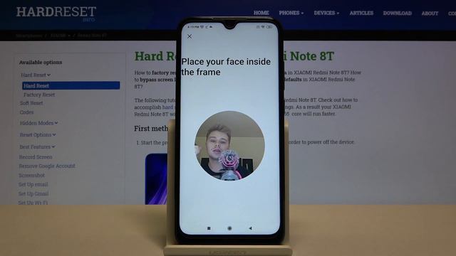 How To Activate Face Recognition In Xiaomi Redmi Note 8T - Add Face Unlock