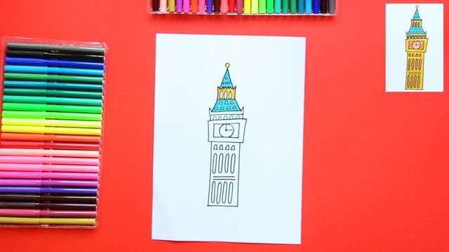 How to draw the Big Ben, London смотреть онлайн