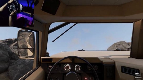 BeamNG, Most Detailed Hummer H1 (Humvee) Mod, Realistic Driving, T300RS Steering Wheel Camera, 4K H