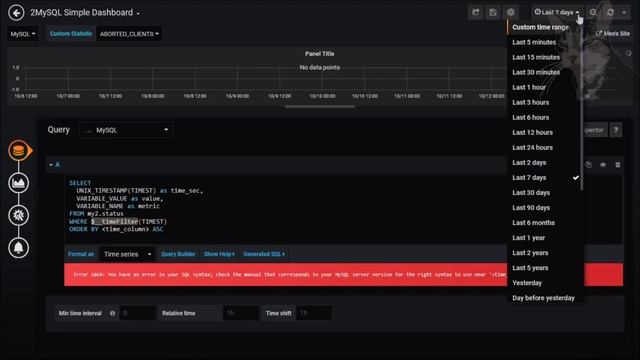 Custom MySQL Time Series Queries in Grafana 6 смотреть онлайн