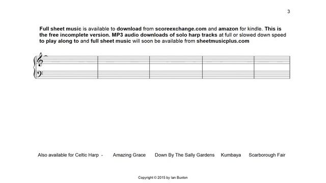 She Moved Through The Fair On Celtic Or Folk Harp Tab Arranged By Ian Buxton