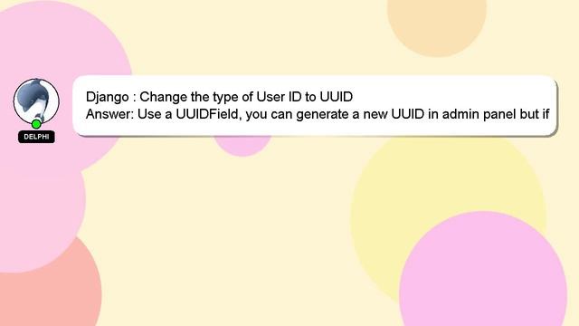 Django : Change the type of User ID to UUID смотреть онлайн