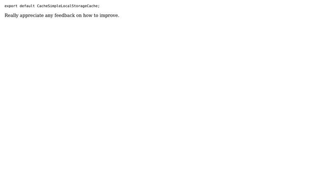 Code Review: TypeScript simple localStorage cache смотреть онлайн