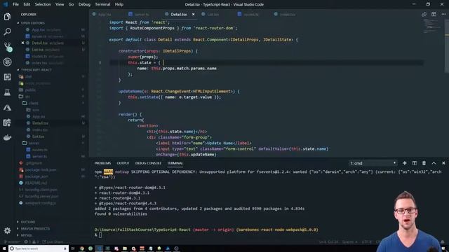 Tutorial: Using TypeScript with React Change Events смотреть онлайн