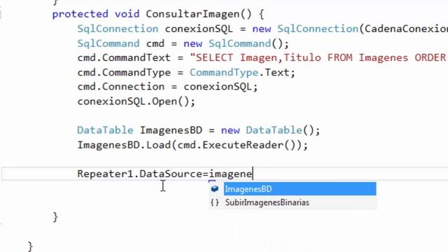 (fin)Subir y leer imagen usando SQLServer, c# y asp.net -(5.-Mostrar Imagen en Repeater) смотреть онлайн