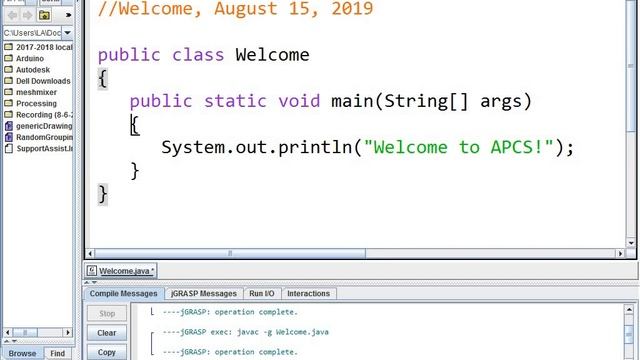 001 Welcome.java смотреть онлайн