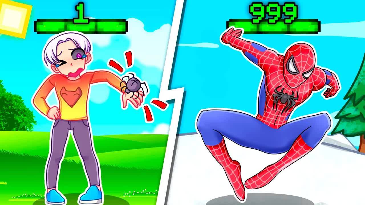 😨 Майнкрафт но МЫ СТАНОВИМСЯ ЧЕЛОВЕКОМ ПАУКОМ с Каждым Уровнем! смотреть онлайн