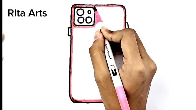 How to draw a iPhone/iPhone drawing and colouring step by step /Rita Arts смотреть онлайн