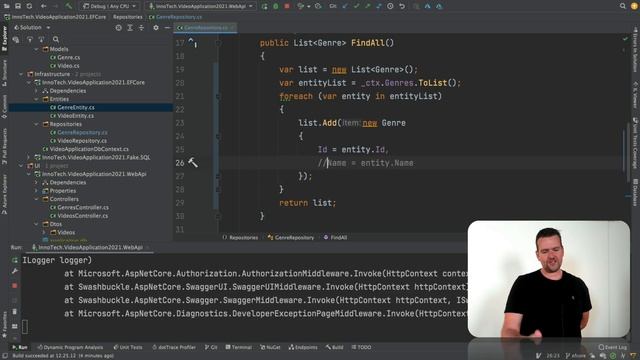 DistributedProgramming2021 | S1P33 | EF CORE an Onion way to Select All Genres using DBContext смотреть онлайн