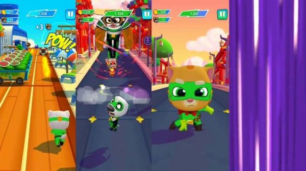 Talking Tom Hero Dash - All Green Heroes Saving All Super Heroes & Classic Running Gameplay