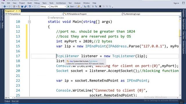 SP Wk 16 Video 1 TCP Based Simple Server смотреть онлайн