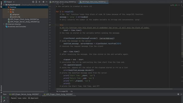 UDP Pinger Program смотреть онлайн