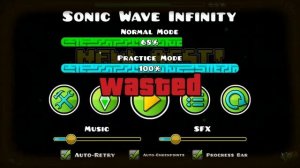 Как был пройден sonic wave infinity I geometry dash !
