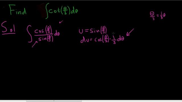 Indefinite Integral of cot(theta/3) with u-substitution смотреть онлайн