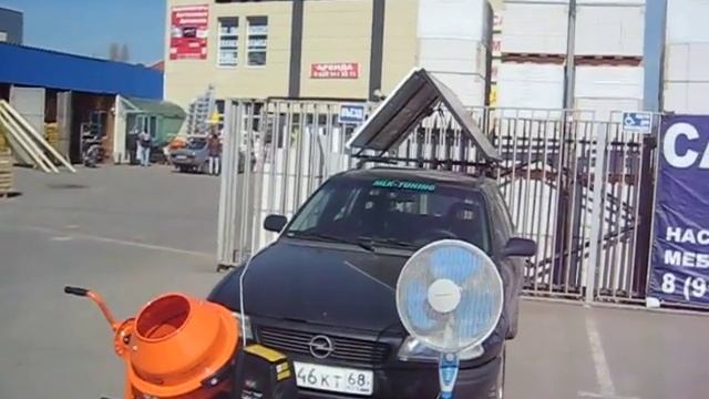 Бетономешалка и вентилятор работают от солнечной батареи (панели) смотреть онлайн