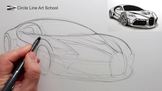 How to Draw a Sports Car: The Bugatti Divo смотреть онлайн