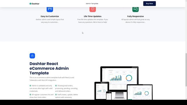 Dashtar - React eCommerce Admin Template 14 responsive смотреть онлайн