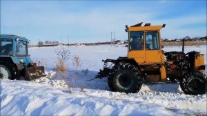 Талый  снег на колёсном Дт-75!