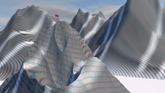 Горы, флаг|CINEMA 4D смотреть онлайн