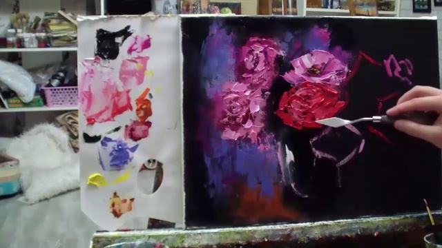 Алла Белопесоцкая видеоурок живопись маслом"сияющие цветы" смотреть онлайн