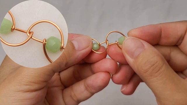 Semi-circle chain link | bracelet | earrings | crystal beads | stone with hole 883 смотреть онлайн