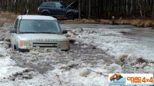 Эвакуация  "Land Rover Discovery 4" и "Range Rover Sport"   на Озере "Круглое" Март 2016 г