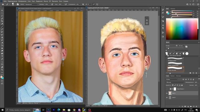 РИСУЮ ПОРТРЕТ ДЛЯ ДРУГА! (speedpaint) смотреть онлайн