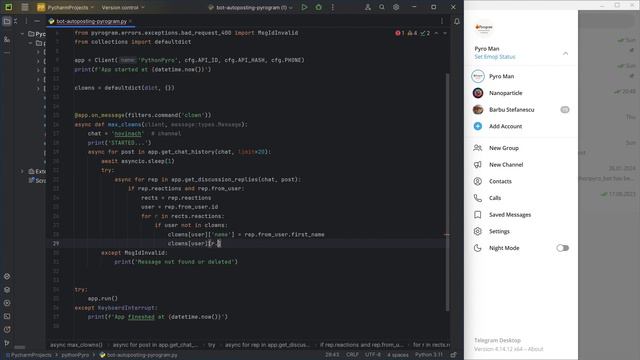 Python Telegram Bot: Reactions Parser with Pyrogram смотреть онлайн