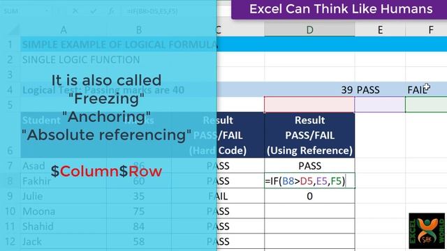 IF FORMULA Using cell references and Anchoring (Excel Can think like Humans) смотреть онлайн
