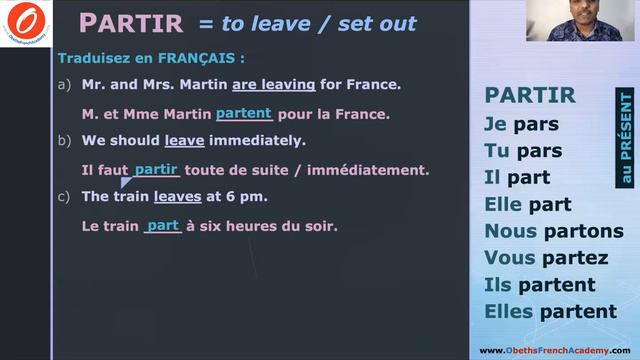 PARTIR (to leave) | Present Tense | Learn FRENCH with OBETH смотреть онлайн