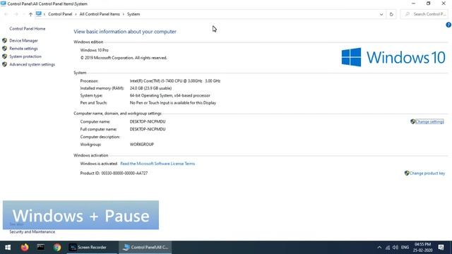 Open system properties window using shortcut key смотреть онлайн