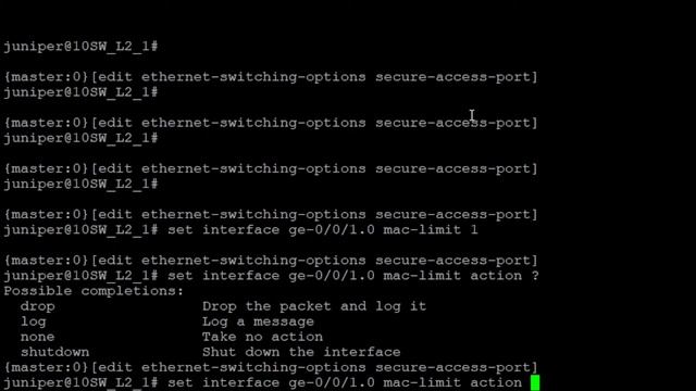 Juniper 05 Настройка Port Security