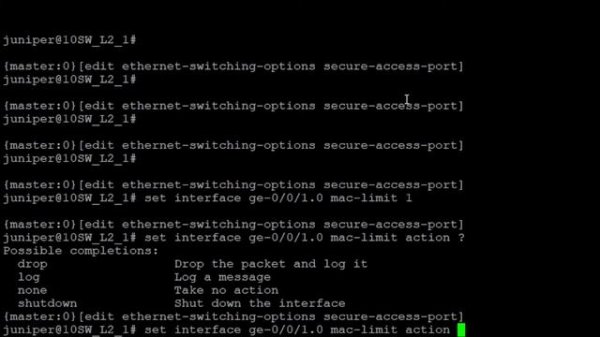 Juniper 05 Настройка Port security