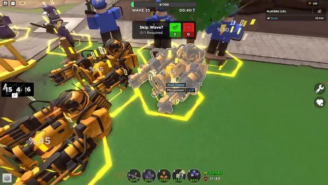 SOLO HARDCORE WITH NEW GOLDEN MINIGUNNER | ROBLOX Tower Defense Simulator смотреть онлайн