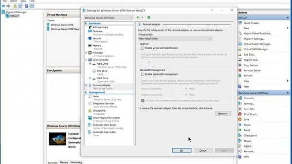 How to add a virtual network card to Windows 10 Hyper V virtual machine