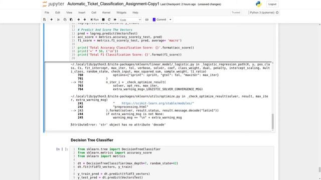 AttributeError: 'str' object has no attribute 'decode' in logistic regression algorithm смотреть онлайн