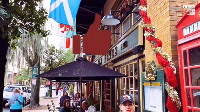#4. SAVANNAH, GEORGIA. Прогулка по городу. Любимое место туристов паб "Шесть пенсов'' смотреть онлайн