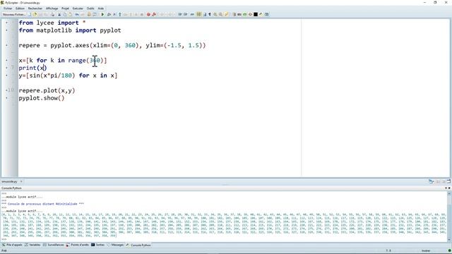 PYTHON 1/3 - 1e BAC - Représentation graphique de la fonction sinus. f(θ) = sinθ. Physique-Chimie. смотреть онлайн