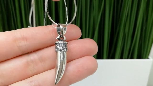 Серебряный кулон Клык 72651